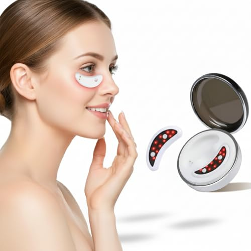 Kompaktes Augenmassagegerät mit Rotlicht – EMS-Eye Massager mit Hautkontakt-Erkennung, wiederaufladbar, für sanfte Pflege der empfindlichen Augenpartie