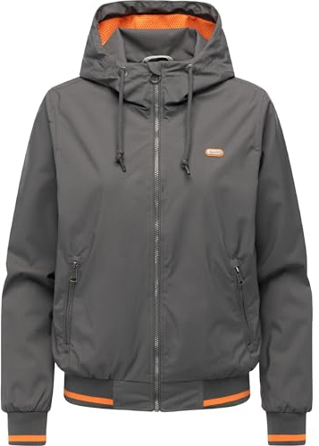 Ragwear Damen leichte, wasser- und winddichte sowie atmungsaktive Übergangsjacke kurze Funktionsjacke mit Kapuze Oggie Sporty YOUMODO XS-3XL