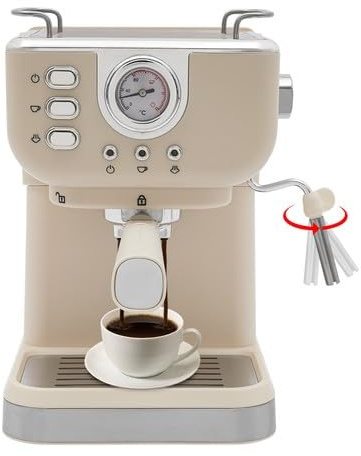 Machine À Cafe Grain 1050W Cafetière 20 Bars Semi-Automatique Machine À Café Avec Poignée Et Cuillère À Presser Cafetiere Grain, Extraction À Température Contrôlée, Pour La Maison, Bureau, Café, Hôtel
