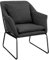 SVITA Josie Loungesessel gepolstert Indoor Polsterstuhl mit Armlehne Metallgestell Stoffbezug Einzelsofa modern Anthrazit