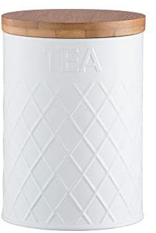 EMBOSSED - Vorratsbehälter Tee, weiß, 1,35 Liter