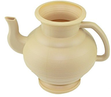 India Bazaar Bathroom/Toilet Lota/Bodna/Toilet Wash Jug/Plastic Cream Beige