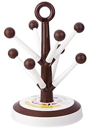 Uminilife Cup Holder Mug Tree Storage Rack Cup Hanger Drying Rack Kitchen Organizer Rack Stand (8 Hooks, Coffee)