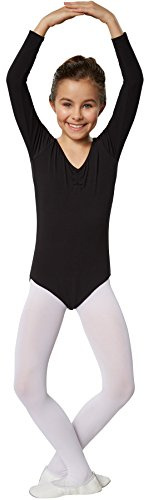 dressforfun Kinder Langarm-Body mit leichtem V-Ausschnitt, perfekte Passform, leicht tailliert, formbeständig, ideal zu kombinieren (152, Schwarz)