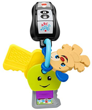 FISHER-PRICE Lernspaß Schlüsselbund - musikalisches Lernspielzeug mit Lern-Liedern zum Zählen, Fahrzeuggeräuschen und Lichteffekten, Beißspielzeug, spricht deutsch, ab 6 Monaten/ 1 Jahr, GRF19