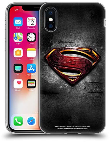Head Case Designs Offizielle Justice League Movie Man of Steel Superman Logo Kunst Soft Gel Handyhülle Hülle kompatibel mit Apple iPhone X/iPhone XS