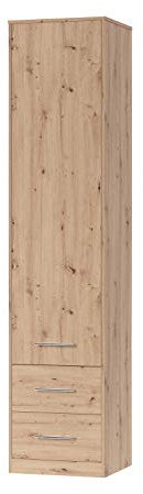 SMARTBett Schrank Kleiderschrank Aktenschrank 50cm mit 2 Schubladen Wildeiche