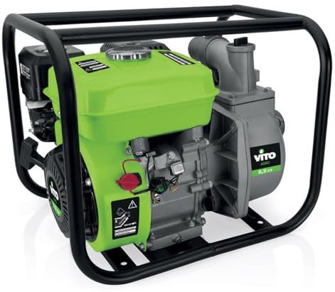 VITO - Motopompe essence 5.5 CV 163 cm³ Autonomie 3h Débit max 30m³/h Vide cave innondation