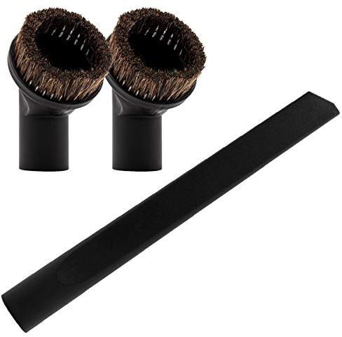 FixedByU Staubsauger Düsen Set Fugendüse Maxi 35cm Durchmesser inkl. 2X Saugpinsel Möbelpinsel Naturhaar Rosshaar Borsten, schwarz