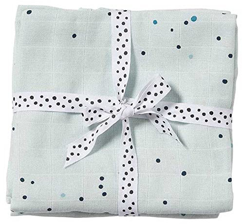 Done by Deer Windeltücher 2 Stück Dreamy dots Blau - Musselin-Windeltüchern 70 x 70 cm - OEKO-TEX® zertifiziert, 100% Baumwolle