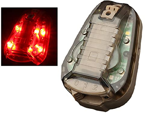 Luci per casco, Luce tattica del casco impermeabile Airsoft Casco verde rosso Strobe luci di segnale lampada