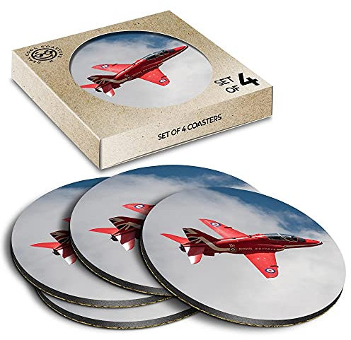 4 x Eco Boxed Cork Coasters - Red Arrows Plane RAF Drink Cup Mug Glass Table Mat #14551