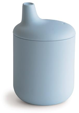 mushie Schnabeltasse | BPA-Frei Silikon, für Babys ab 6 Monaten | Sichere, Hochwertige & Langlebige Erstausstattung für Kleinkinder Kinder Jungs & Mädchen | Puderblau