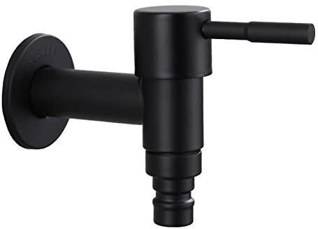 Fregona Piscina Grifo Grifo Agua Montado en la Pared, Balcón Fregadero Fregadero Grifo, de Balcón Montado en la Pared Grifo Negro para Lavadero, Baño, Jardín, Cocina