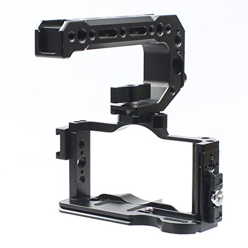 FEICHAO ZV1 Camera Cage Kit Compatible with Sony ZV1 Video DSLR Stabilizer Extension Bracket (Cage with Handle + Clip)