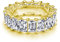 18K Funkelnder Baguette Ring aus 925 Sterling Silber für Frauen Stapelringe - Damen Ringe Eternity Ewigkeit Schmuck in Juwelierqualität mit verzierten Kristallen (60, Gold)