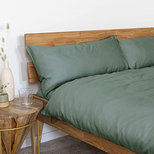 AGAPIE - Bambus Lyocell Kopfkissenbezug 80x40 cm - Dunkel-Grün, 100% Bio Oeko-Tex 100, für Allergiker, Antibakteriell, Ganzjahres-Bettwäsche, Atmungsaktiv, Geruchshemmend, Besonders sanft