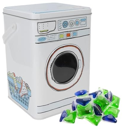 Waschpulverbehälter, Metall-Wäschepulverbehälter, Wäschepulver-Metallbox mit großem Fassungsvermögen, Waschmittelbehälter zur Aufbewahrung von Waschtabletten, blau