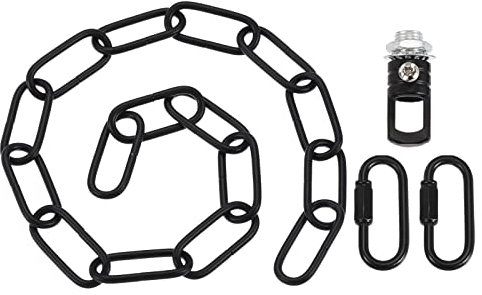 YOKIVE 1 Set Pendant Light Fixture Chain, 4mm Thick Chandelier Hanging Link with Connector Hooks Ring, Great for Ceiling Lights, Lamps (Black, 24-Inch)