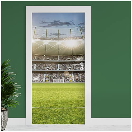 Finest Folia Türfolie 90x200 cm Türtapete Türposter Folie für Tür Wohnzimmer Kinderzimmer Küche Türaufkleber Bad Aufkleber selbstklebend TF03 (01 Fußballstadion)