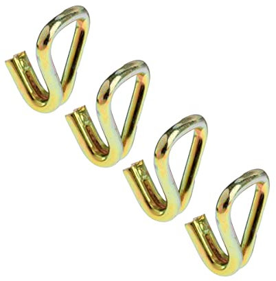 4 Pack Ratchet Hook, Heavy Duty Claw Hooks Replacement for Rachet Tie Down Straps and Webbing Ratchet Straps, Double J Hook 38mm x 3000kg