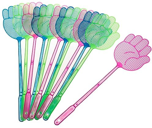 SIDCO Fliegenklatsche 12 x Fliegenfalle Fliegenfänger Fliegenpatscher Kunststoff bunt