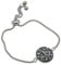 Armband Edelstahl verstellbar mit Kristallen Schwarz/Grau (SCA12)