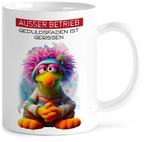 MeLifestyle Kaffeetasse Tasse Becher Motiv Ausser Betrieb Geduldsfaden gerissen | Keramik 330ml | Geschenk, Freund, Freundin, Kollege, Kollegin, Bürotasse