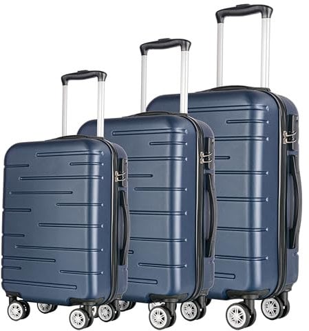 3 x Maletas de Viaje Juego o Set 3 piezas Rígidas Oferta, 1x Maleta de Cabina, 1x Mediana y 1x Grande. 4 Ruedas Dobles. Candado numérico. Equipaje, trolley. Material ABS. Resistentes. Asa telescópica.