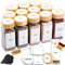 Deco haus® Gewürzgläser eckig luftdicht 12er Set [inkl. Etiketten & Streueinsatz] - Gewürzdosen Set Glas - Gewürzbehälter Spice Jars - Gewürze Aufbewahrung - Behälter für Gewürze - Gewürzaufbewahrung