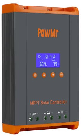 PowMr MPPT 60A Régulateur de charge solaire 12V 24V 36V 48V Auto, 60amp Régulateur solaire MPPT avec fonction parallèle Tension d'entrée max. PV 160 VDC, support de batteries au plomb et au