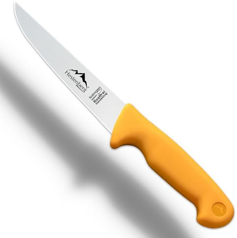 HESTENBERG Solingen Germany Stechmesser in Gelb, geeignet als Metzgermesser, Schlachtmesser & Fleischmesser (6)