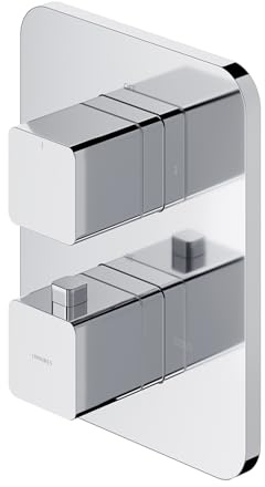 Omnires PM7436CR Parma Thermostatische Unterputz-Dusch- und Badewannenarmatur, Grey