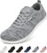 LENUVER Barfußschuhe Damen Sommer Barfussschuhe Herren Traillaufschuhe Atmungsaktiv Straßenlaufschuhe Leichte Fitnessschuhe Schnell Trocknend Sneaker (Grau, 38EU)