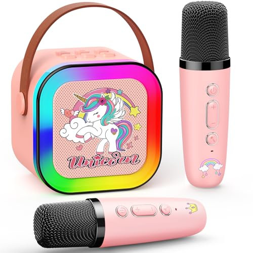 Gralal Unicorn Gifts for Girls, Karaoke Machine 2 Microphones for Kids Toys for 3-12 Year Old Girls Gifts Kids Microphone Girls Birthday Presents Girls Toys Age 3-14 Easter Gifts for Kids