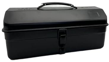 LOVIVER Werkzeugkasten aus Metall, leerer Werkzeugkasten, Mehrzweck-Werkzeugkiste mit Schlossschnalle, leicht zugänglicher Werkzeug-Organizer für Elektriker, Schwarz