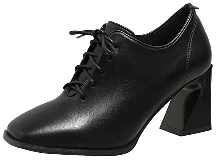 Generico Stivali Polizia Donna Stivaletti da Donna Stivaletti da Donna Semplice Tinta Unita Comodo Tacco Spesso Stivali Donna Pelle 41 Scarpe Donna Moto (BK1, 40)