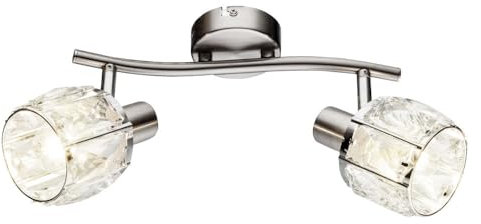 GLOBO Decken Lampe Glas-Kristall Leuchte Spots verstellbar Wohn Schlaf Zimmer Chrom Strahler