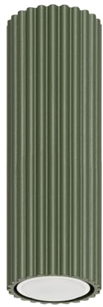 SOLLUX lighting Deckenlampe Deckenleuchte Deckenstrahler Lampe Decke Aluminium 1 Flammig 6,5 x 6,5 x 20 cm Karbon Olivgrün