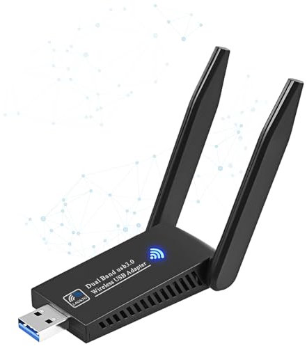 1300Mbit/s USB WLAN Stick Adapter Für PC USB WLAN Adapter 5GHz/2.4GHz High Gain Dual 5dBi Antennen WLAN Empfänger, MU-MIMO, WiFi Dongle, WPA2, WLAN Auf PC für Windows XP/11/10/8.1/8/7/Mac OS