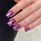 Chrome False Nails Medium, SXVME Metallic Purple Press On Nails Medium Short Square, Glitter Shine Fake Nails Glue on Nails Cute, Mirror Acrylic Stick on Nails for Women Daily & Party Wear