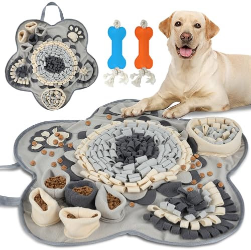 Kolamom Schnüffelteppich für Hunde Cleveres Hundespielzeug mit Anti Rutsch Intelligenzspielzeug für Hunde Anti Stress Schnüffelmatte Spielteppich Für kleine & Große Hunde
