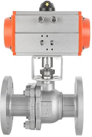 2 Pneumatischer Kugelhahn mit Flansch aus Edelstahl 304, doppeltwirkender Zylinder, Hochtemperatur-Dampf-Flansch-Kugelhahn
