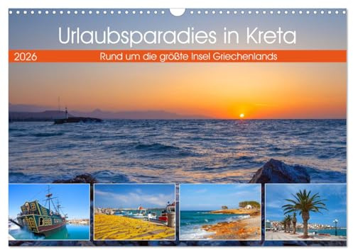 Urlaubsparadies in Kreta (Wandkalender 2026 DIN A3 quer), CALVENDO Monatskalender: Traumhafte Kreta Impressionen rund um die größte Insel Griechenlands (CALVENDO Natur)