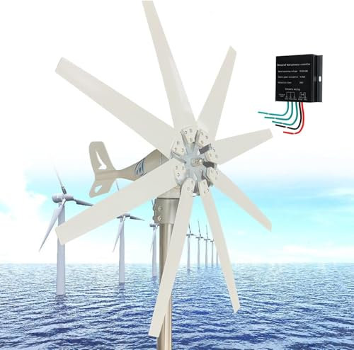 TINGBBAO Kit de Generador de Turbina Eólica, Aerogenerador Horizontal 20000W 12V 24V 48V 110V 220V Kit de Generador de Viento Pequeño 8 Palas Piezas Eléctricas para Carga Doméstica Marina(220V)