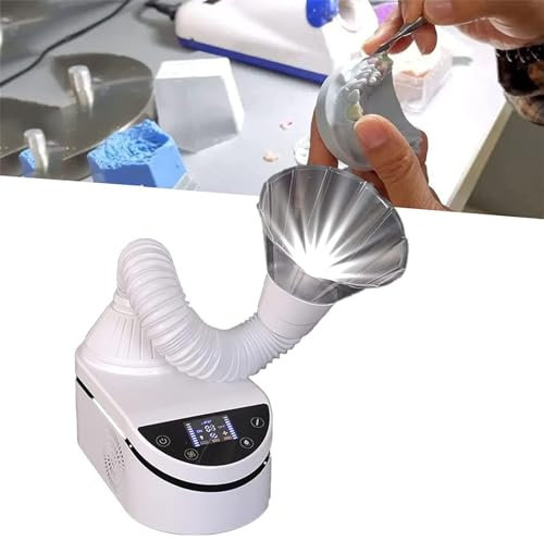 Portable Nail Dust Collector with LED Lamp and Retractable Suction Tube for Nail Salons and Dental Labs