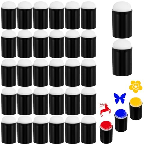 30 Pcs Finger Sponge Daubers Finger Face Paint Sponges Ergonomic Face Painting Sponges Drawing Foam Brush Paint Tools for Painting Stamping Ink Crafts Card Making