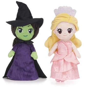 Pack of Two Wicked 10 / 25cm Glinda the Good Witch and Elphaba Thropp the Wicked Witch Soft Plush Toy Dolls