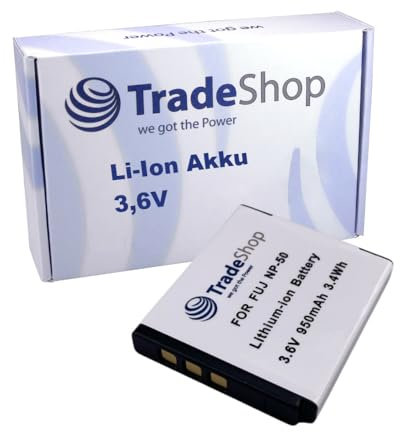 Trade-Shop Li-Ion Kamera-Akku 3,6V 9,5Ah kompatibel mit Fuji NP-50 NP-50A, kompatibel mit Pentax D-LI68 D-Li122, kompatibel mit Kodak Klic-7004