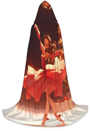 TTYDOKLA Women'S Nutcracker Ballet Xmas Dance Print Hooded Cloak,Wizard And Renaissance Costume Cape With Hood,For Role Play And Parties